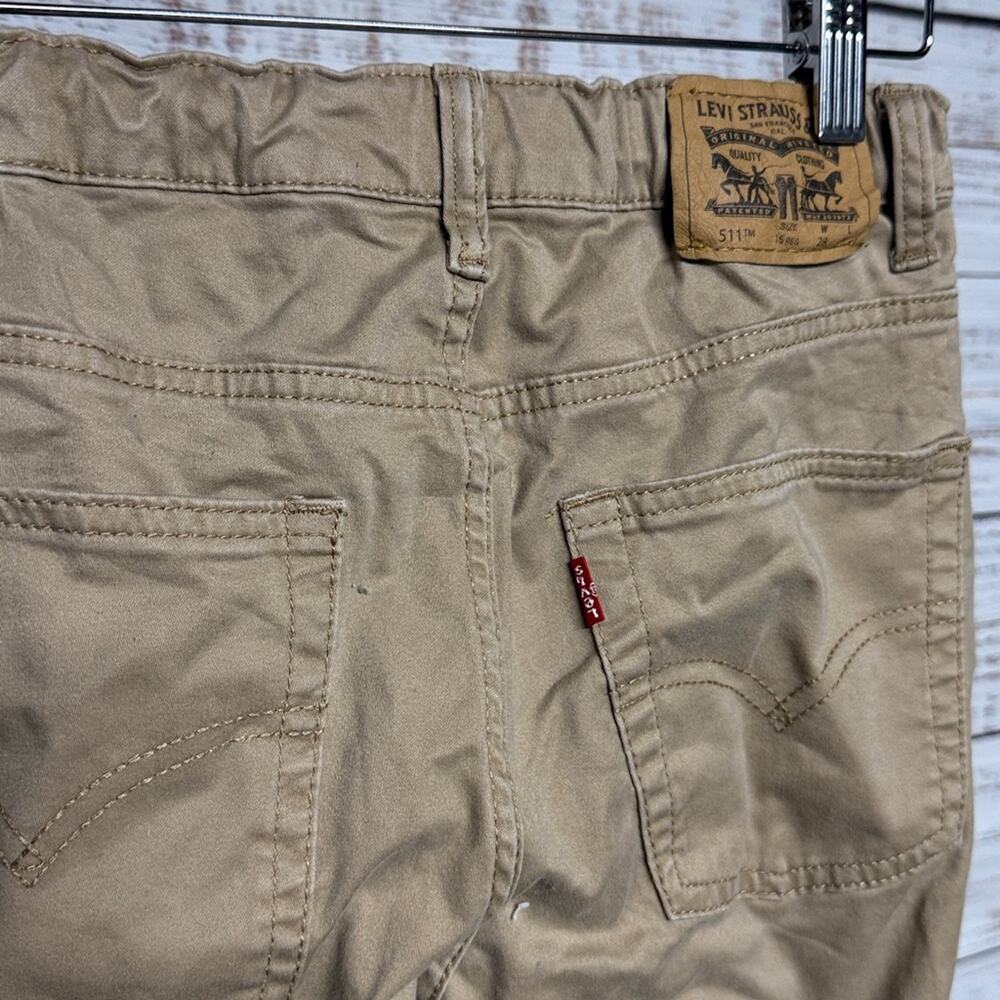 Levi's 511 Khaki Slim-Fit Sueded Twill Pants Jeans Boys - Picture 5 of 10